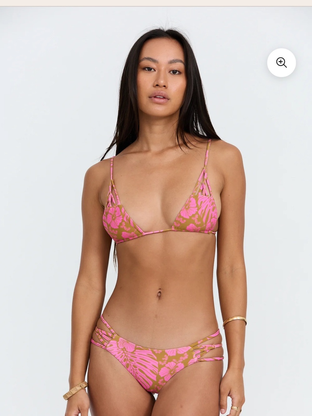 Benoa Swim Garden Triangle Bikini set and kids one piece in Garden print.